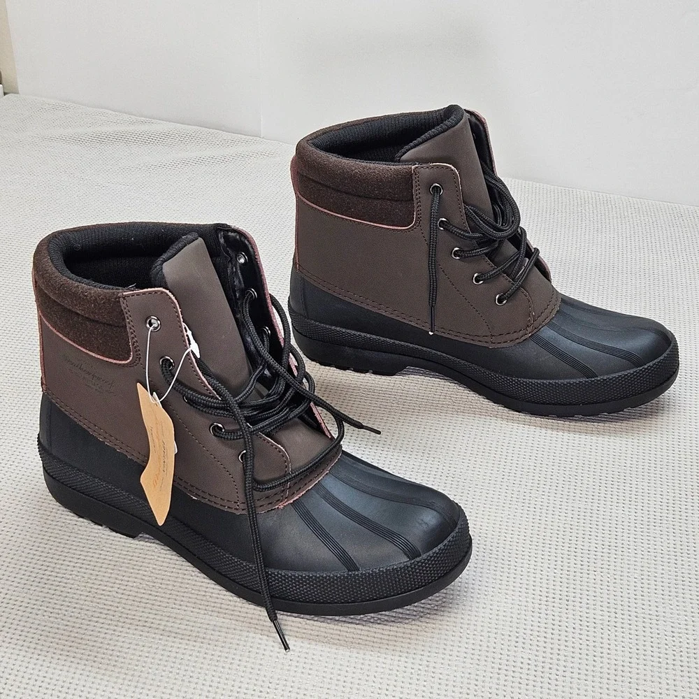 Weatherproof Vintage Luke‎ Mens Brown Black Thermolite Insulated Duck Boots 12M
